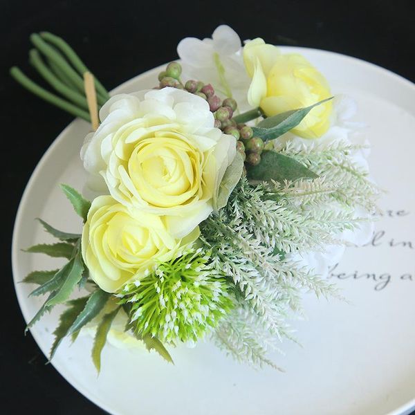 

decorative flowers & wreaths artificial silk rose peony pink flower wedding bridal bouquets handmade supplies