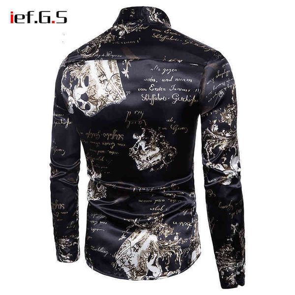 

mens casual shirts long sleeve floral print fashion shirts dress letter overshirt streetwear male slim fit shirts_yw_rw, White;black