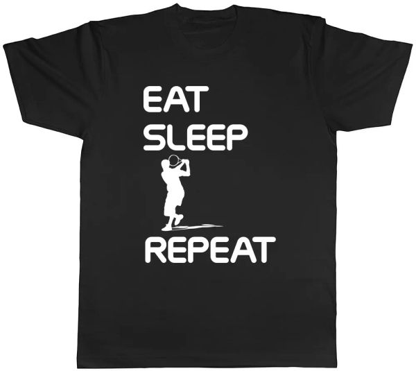 

eat sleep tennis repeat mens womens ladies t-shirt tee, White;black