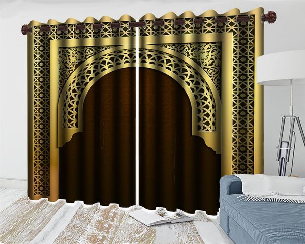 

european-style floral arch 3d curtain decoration interior living room bedroom kitchen window blackout curtains & drapes