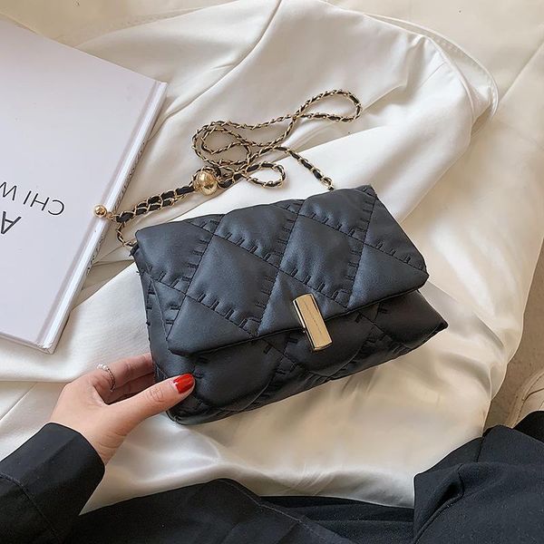 

evening bags luxury chains shoulder bag female pu leather armpit diamond lattice crossbody fashion flap messenger handbag and purse