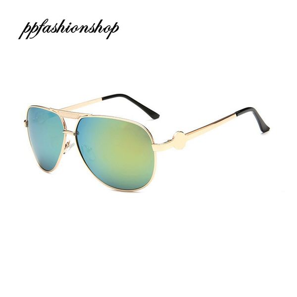 

fashion pilot color film sunglasses metal frame reflective sun glasses for men women designer summer eyewear, White;black