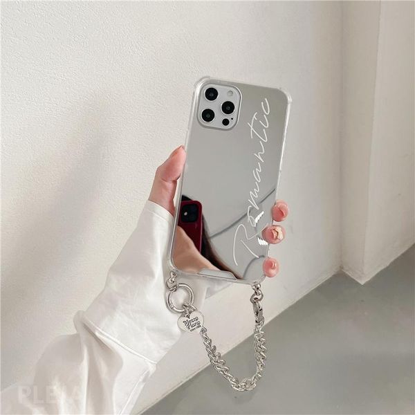 

cell phone pouches fashion cute mirror bracelet chain case for 12 mini 11 pro max 7 8 plus x xr xs se 2021 cover wrist strap cases