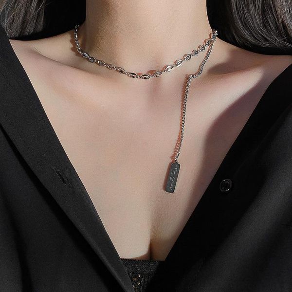 

european and american simple metal women's necklace cold wind pig nostril clavicle chain fashion jewelry pendant necklaces, Silver
