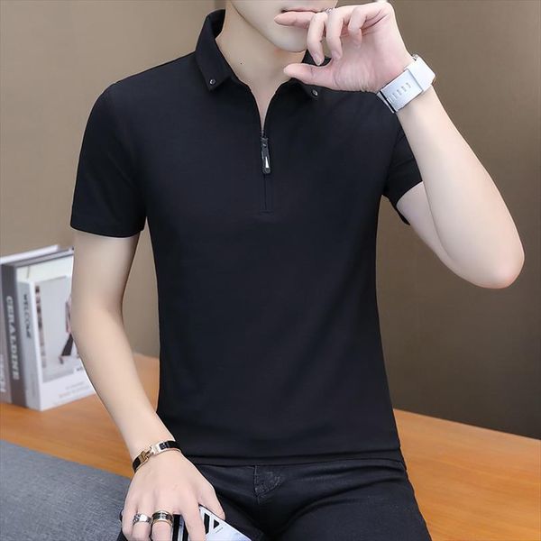

summer shirt short sleeve cotton men polos turn down collor solid color smaer casual sport clothing, White;black