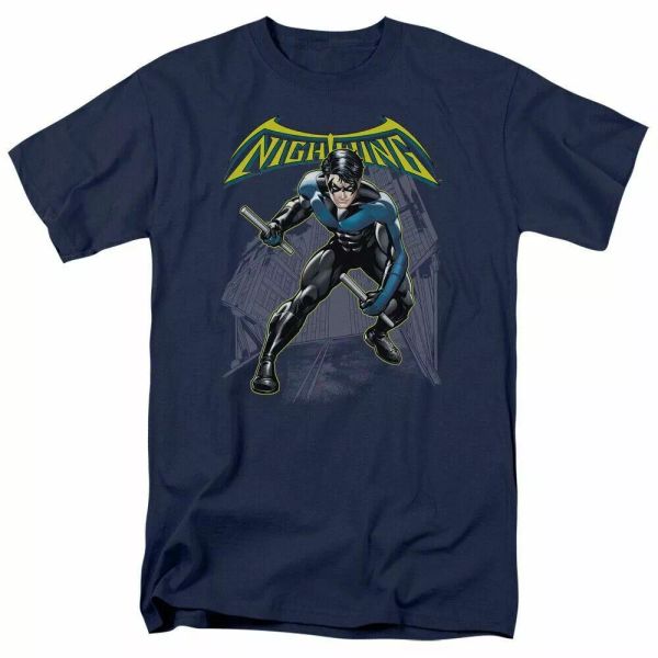 

Nightwing T Shirt Mens Licensed Batman Robin DC Comics Tee Navy, White;black