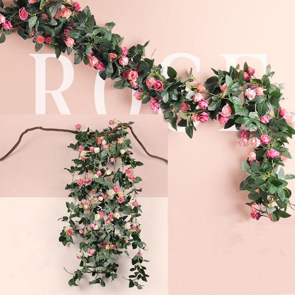 

decorative flowers & wreaths fake silk roses ivy vine 33 with green leaves wedding party home decoration wreath garland decor