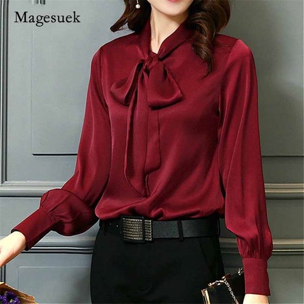 

bow lantern sleeve v-neck chiffon blouse solid plus size long womens shirts blusas mujer de moda 2198 50 210518, White
