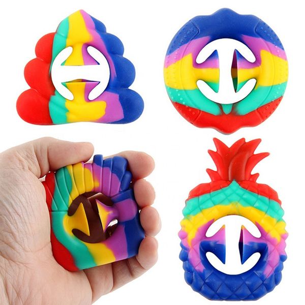 

dhl decompression toy irregular grip children cartoon fries pineapple silicone ring