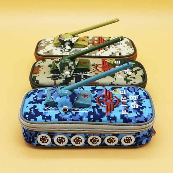 

camouflage large capacity pencil case students stationery kids creative zipper box toys school supplies bags