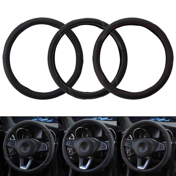 

steering wheel covers breathable anti slip car cover accessories suitable 37-38cm auto decoration pu leather
