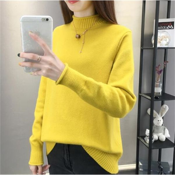 

women's sweaters fdfklak thick jumper women sweater long sleeve warm pullover female half turtleneck knitted sweaters jersey mujer dz9g, White;black