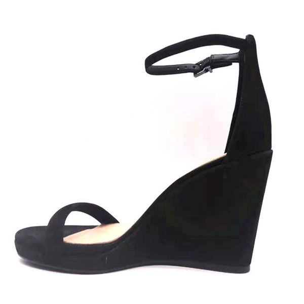 

platform wedge sandals women sandalias de verano para mujer wedges shoe for fashion high heels shoes, Black
