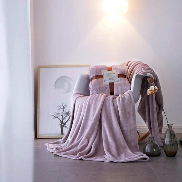 

blankets purple gray pink winter fashion thick soft fleece fabric for blanket sofa travel cover warm beds flannel velvet knitted