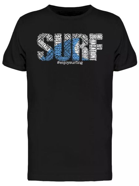 

Surf Word Cloud Tee Men's -Image by Shutterstock, White;black