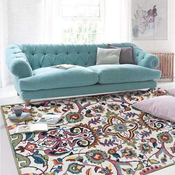 

carpets american classical ethnic style square carpet non-slip printed mats living room bedroom beside sofa table large area rugs custom