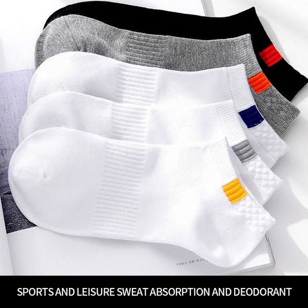 

fashion mens and womens four seasons pure cotton ankle short socks breathable outdoor leisure 5 colors busines, Black