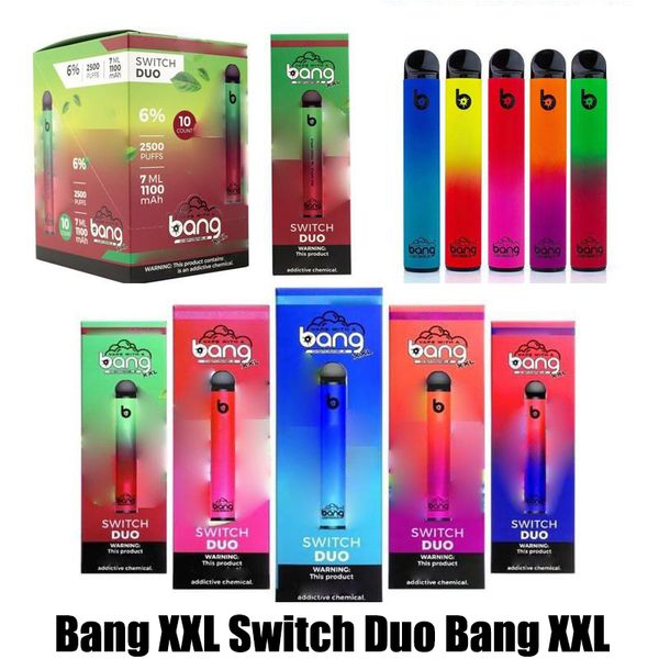 

bang xxl switch duo pro max 2 in 1 disposable battery device 12 colors 2500 puffs 1100mah batteries prefilled pod xxtra double vape pen vs r
