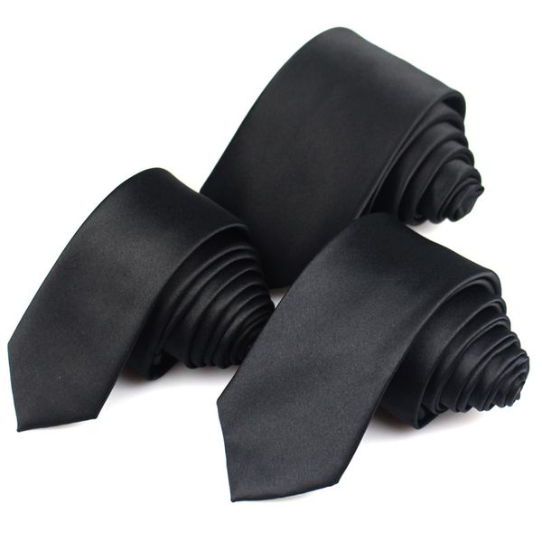 Novos laços pretas clássicos para homens silk mens gravatas festa de casamento Neck adulto 3 tamanhos casuais sólidos