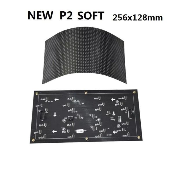 

flexible 256x128mm 128x64 pixels 32s full color rgb curved soft led display module