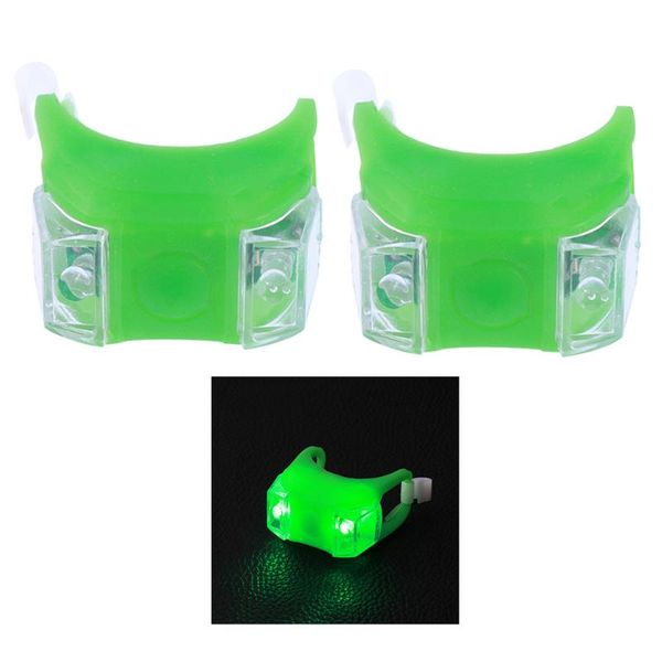 

bike lights 4 pcs led front light silicone rear tail lamp waterproof cycling flash safety mtb accessories (green)