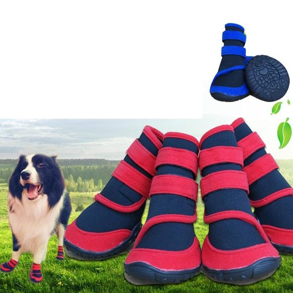 

dog apparel shoes fashion pet waterproof cloth big boots 4pcs/set 5 sizes red blue wlyang