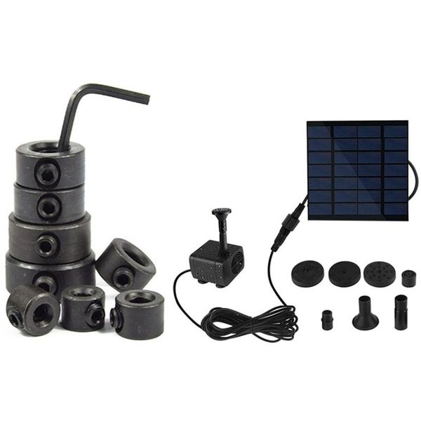 

garden decorations promotion 8pcs woodworking drill bits tools & 1pcs 1.2w mini solar fountain landscape home office decoration