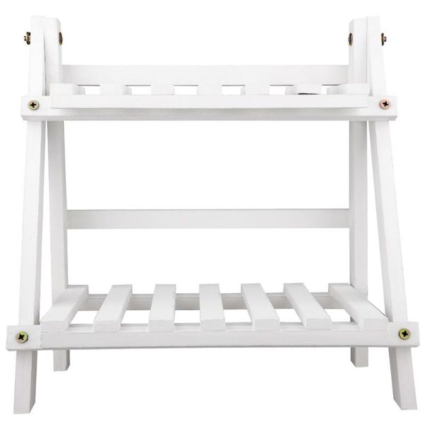 

2-tier wooden plant stand flower pot display rack shelf multifunction storage bonsai holder for home outdoor patio planters & pots