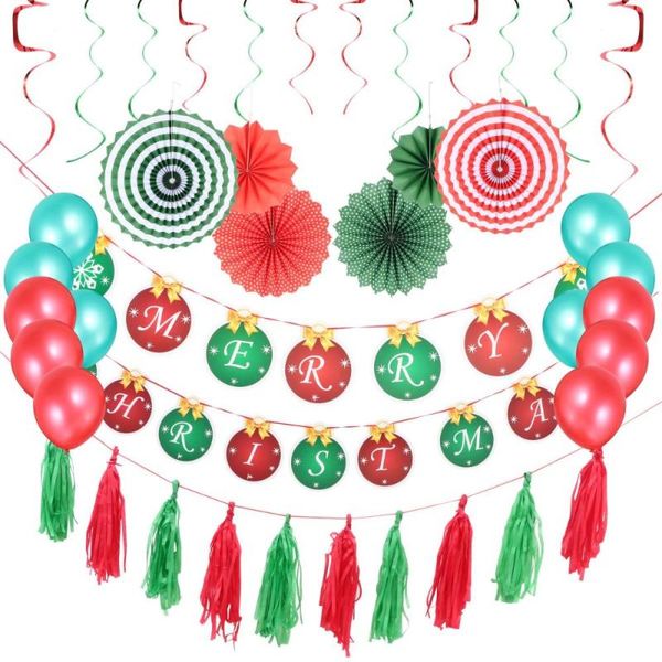 

party decoration 1 set paper hanging decorations christmas theme banners supplies