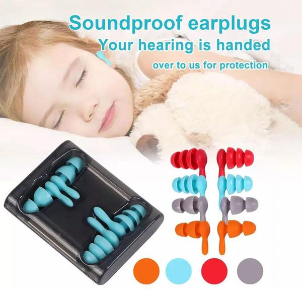 

soundproof earplugs noise cancelling reusable soft fit travel rest prevention nose clip