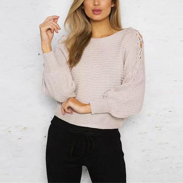 

women's sweaters 2021 autumn and winter explosions word collar women pullover long sleeve female short sleeves lace sweater 66819, White;black