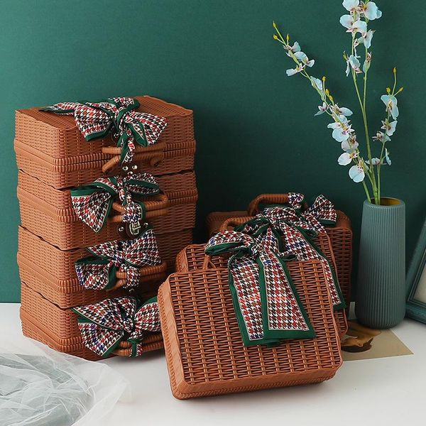 

gift wrap 26*17cm bamboo woven wedding box diy decoration accessories for the house christmas decor packaging baby shower decor.65z