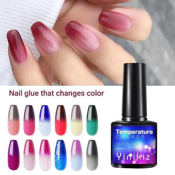 

nail gel temperature color changing polish resin professional diy manicure supplies for women girls teea889, Red;pink