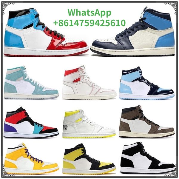

20-21 mens 1 high og basketball shoes 1s university blue electro orange dark mocha bred shadow unc twist men women sneakers trainers