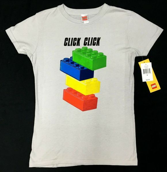 

lego click click four brick girls women's junior t-shirt nwt licensed & official, White;black