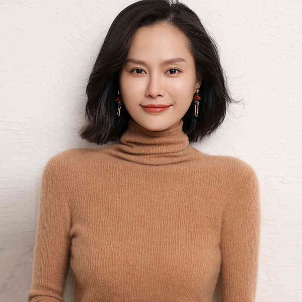 

sweaters 2021 women warm winter autumn turtleneck elasticity soft comfortable pullovers 100% cashmere sweater 6 colors s-xxl jumper, White;black