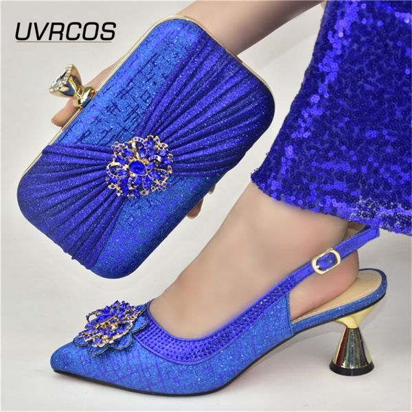 

arrival italian design nigerian fashion colorful crystal decoration style women shoes and bag set with streamer modeling dress, Black