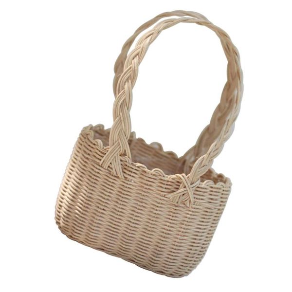 

storage baskets 1pc decorative flower basket mini po prop woven (khaki)