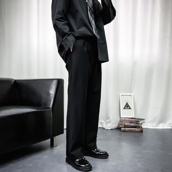 

men's pants western-style trousers loose leisure trouser suit casual formal fashion business design cotton s-2xl tod7, Black