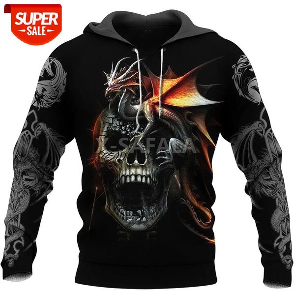 

dragon love skull 3d all over print size xs-7xl hoodie man women harajuku outwear zipper pullover sweatshirt casual #jc9f, Black