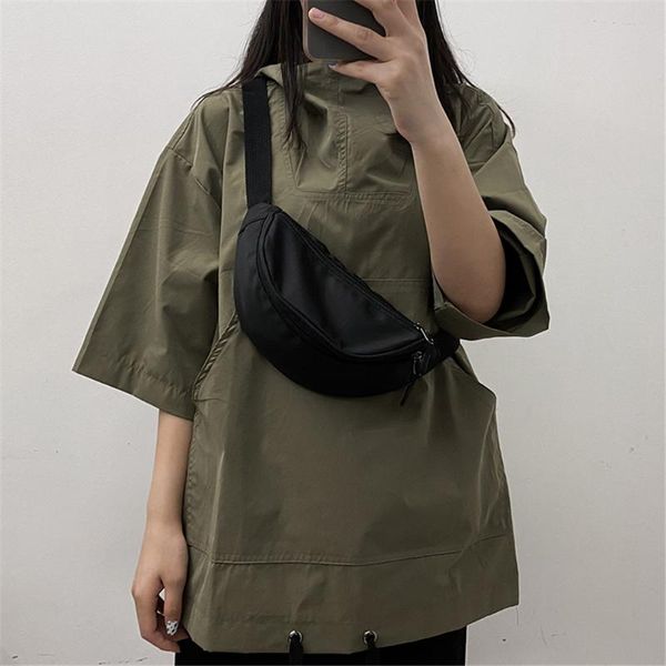 

fanny pack for women solid color simple vintage female chest belt bag woman waist zipper packs fashionable bags
