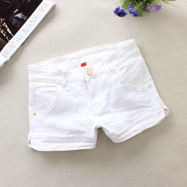 

women's shorts size plus 3xl denim women 2021 fashion ladies low waist summer short jeans high street mini for woman white, White;black