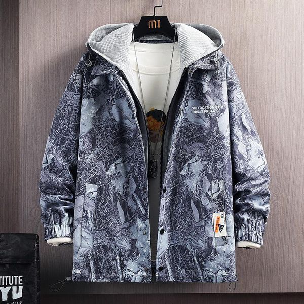 

men's jackets spring and autumn casual work clothes loose hooded jacket wear, Black;brown