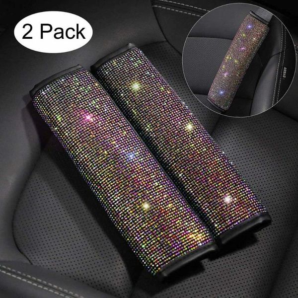 

pair seat belt pads 25cmx7cm car crystal cushion rhinestone safety belts & accessories