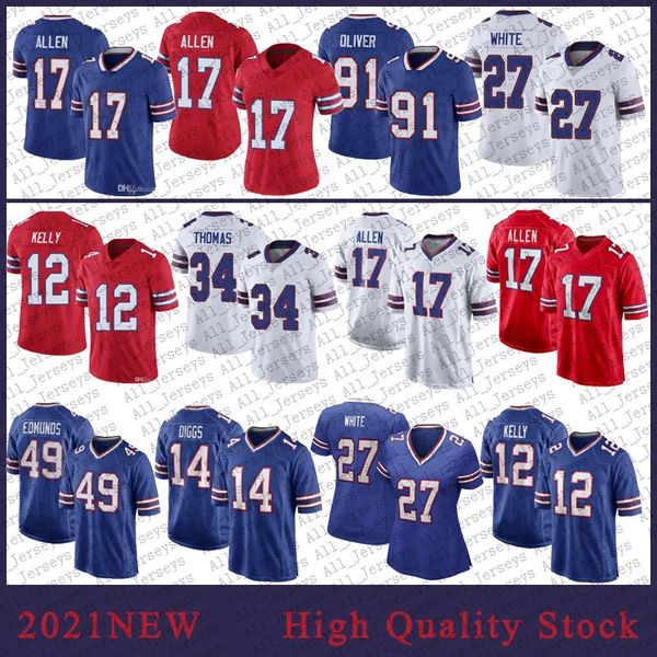 

17 josh allen men football jerseys 11 cole beasley 14 stefon diggs 49 tremaine edmunds 12 jim kelly 26 devin singletary 27 tre'davious, Black;red
