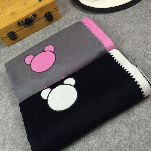 

bear cashmere scarves brand autumn winter double sided warm shawl dual-use thick couple scarf designer, Blue;gray
