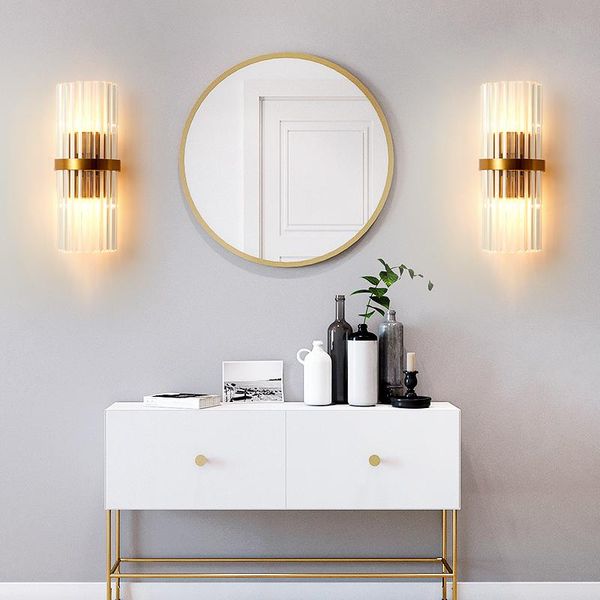 

wall lamp modern restaurant crystal creative art loft aisle gold light kitchen bedroom bedside bar home decoration sconce