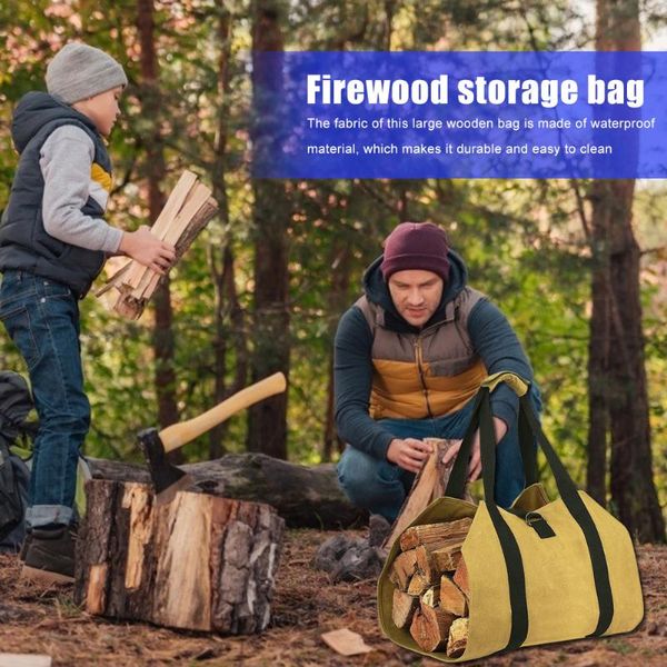 

storage bags firewood carrier log package camping outdoor holder carry bag canvas