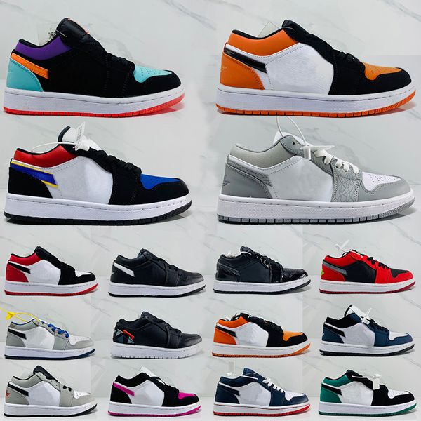 

jumpman low basketball shoes men women obsidian unc gs red black pink green fashion comfortable sports trainers sneakers size 36-45