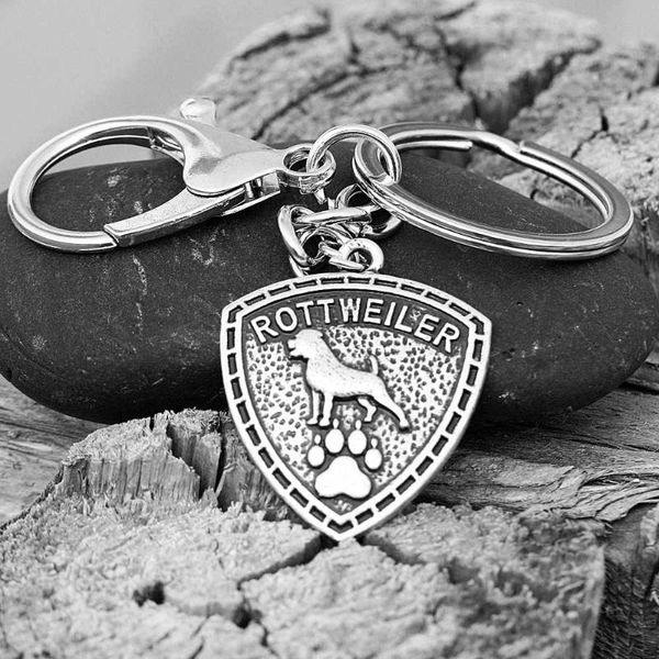 

keychains rottweiler pet rescue jewelry animal shape zinc metal, Silver